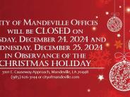 City of Mandeville Offices will be CLOSED