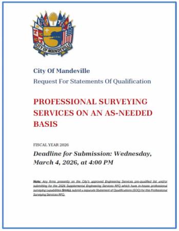 Request For Statements Of Qualification PROFESSIONAL SURVEYING SERVICES ON AN AS-NEEDED BASIS